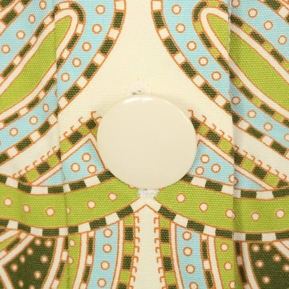 J. Crew Skirt Ivory Green Blue Paisley Pockets 2 - Picture 6 of 12